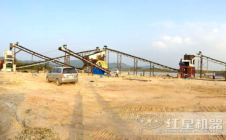 制砂、洗沙現(xiàn)場(chǎng)